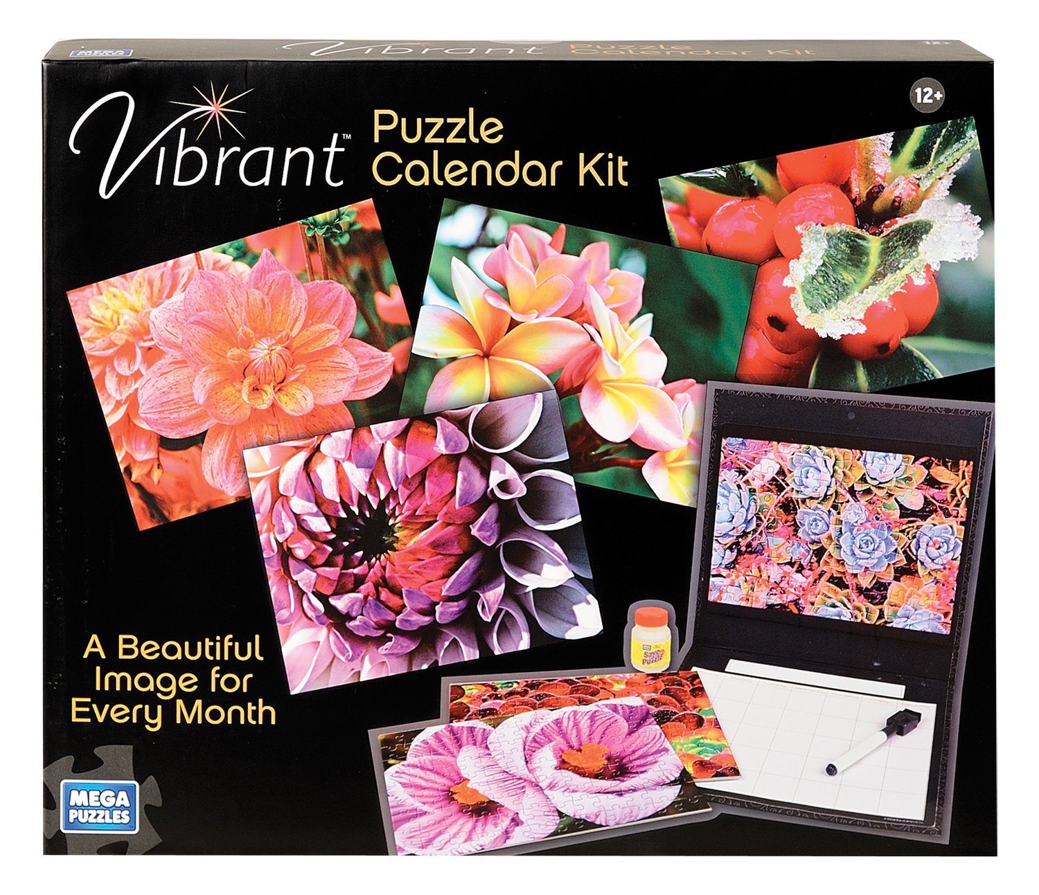 Calendar Kit, Includes 6 double sidedpuzzles, 1 wipeoff calendar