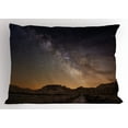 thumbnail image 1 of Night Pillow Sham Milky Way over Desert of Bardenas Spain Ethereal View Hills Arid Country, Decorative Standard Queen Size Printed Pillowcase, 30 X 20 Inches, Plum Apricot Chocolate, by Ambesonne, 1 of 2