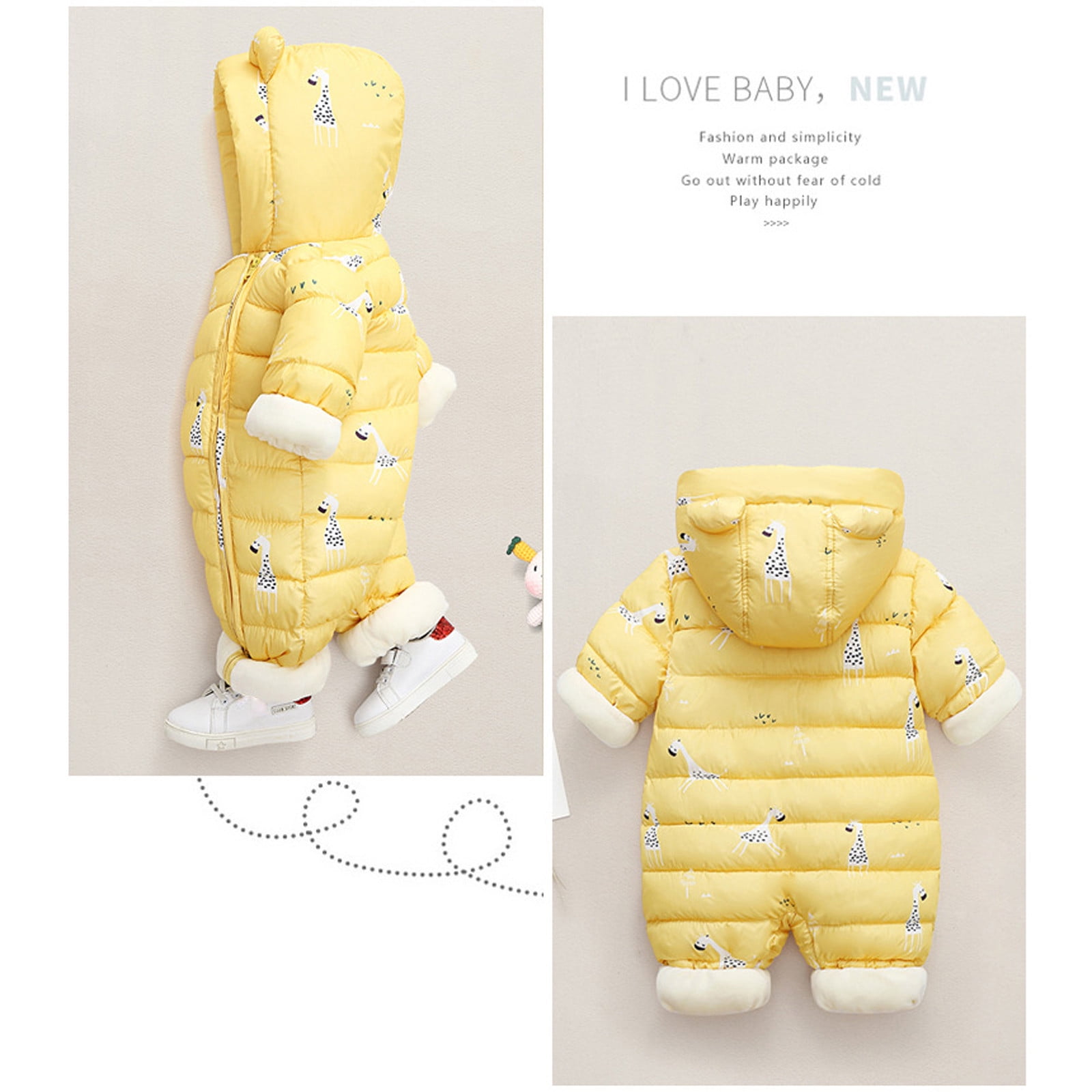 HIPYLO Boys Jacket Size 6 Kids Winter Jacket Boys Toddler Girl Long Sleeve Tops Newborn Baby Clothes for 2 Year Old Girl Girls Clothes 7/8 Size 4t, Yellow 12-18 Months