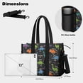 thumbnail image 5 of Teacher Tote Bag,Black Dinosaurs with Weight Tags Teacher Utility Tote Bag,Large Work Tote Bags for Women with Multiple Pockets,Top Zipper Closure,13.8x10.6x6.7 Inch, 5 of 5