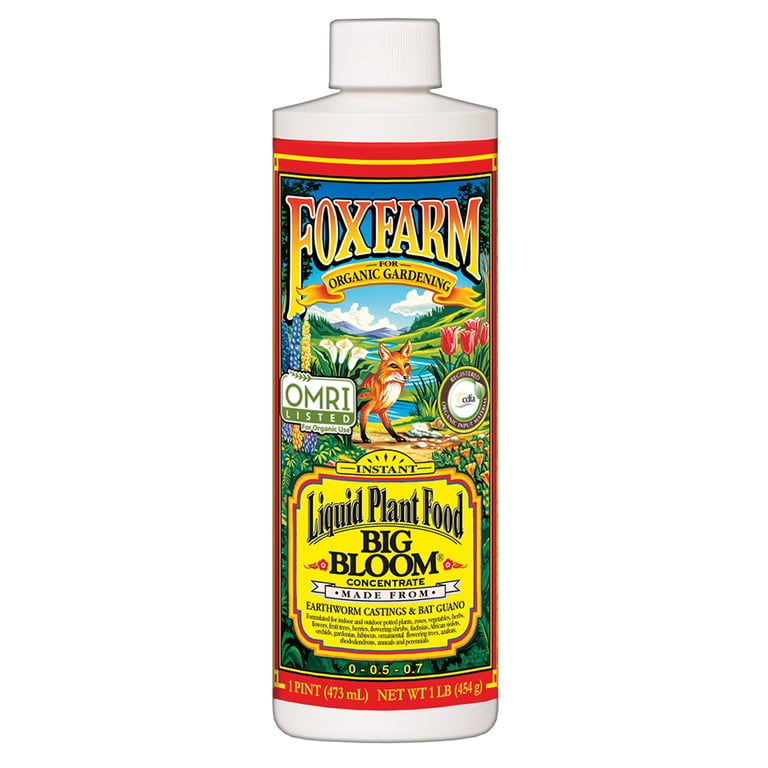 FoxFarm Big Bloom 16oz Liquid Plant Food, OMRI Listed, with Bat