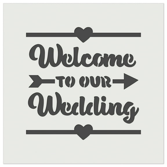 Welcome to Our Wedding with Hearts DIY Cookie Wall Craft Stencil - 5.5 Inch