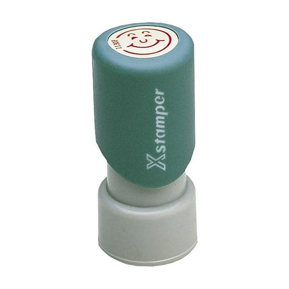 Cosco Xstamper Pre-inked Stamps Red Ink Happy Face 036000