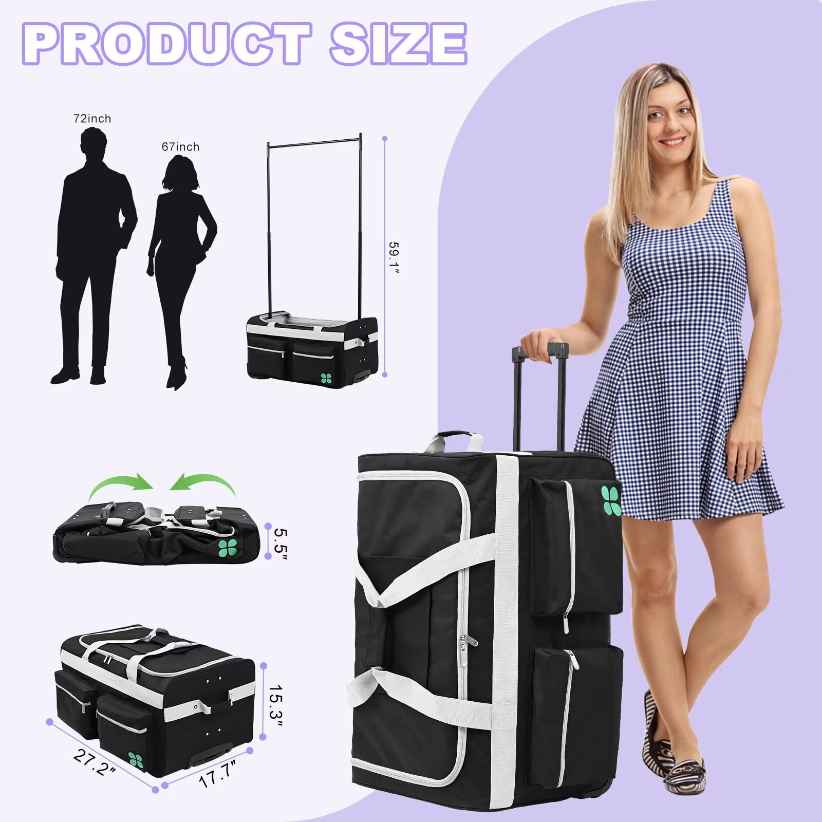 Rolling dance sales bag