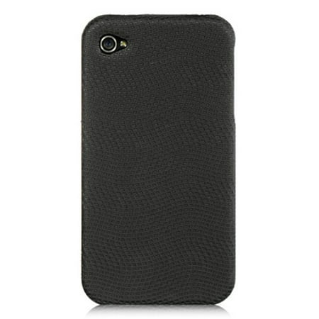 Insten Hard Crystal Skin Back Protective Shell Cover Case For Apple iPhone 4 / 4S - Black Wave