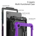 thumbnail image 3 of Dteck Screen Protector Case for Lenovo Tab M10 Plus (3rd Gen) 2022 10.6-inch TB-125F/TB-128F,Shockproof Rubber Armor 3-Layer Protection Case Stand Cover with Adjustable Shoulder/Hand Strap,Purple, 3 of 8
