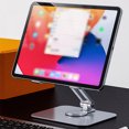 thumbnail image 1 of Support Pliable pour Tablette, Hauteur Réglable Multi-angle, Support en Alliage d'Aluminium, Accessoires, Montage sur Table, Bureau à Domicile, Mains Libres, Support pour Portable, Cadeaux, Argent, 1 of 9