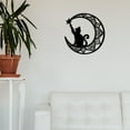 thumbnail image 4 of 13" Metal Wall Decor Black Cat Silhouette for Balcony Indoor Outdoor Porch StyleC, 4 of 8