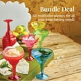 thumbnail image 4 of 48 Plastic Margarita Glasses - 12 oz - Hard Assorted Colours Plastic Cocktail Cups - Disposable Party Cups - Large Margarita Glasses - Cocktail Coupe, 4 of 6