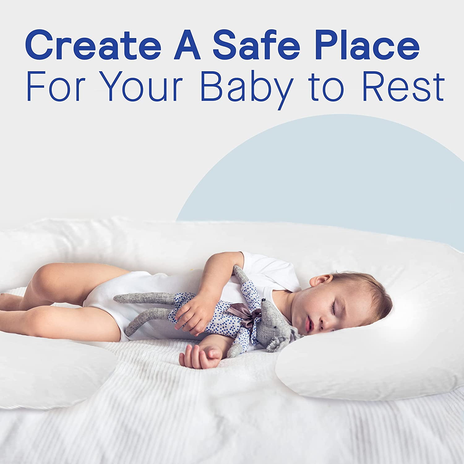 Full Body Maternity Pregnancy Pillow - 60-inch C-Shaped Pillows and Nursing Support Cushion with Washable Cover by Restorology