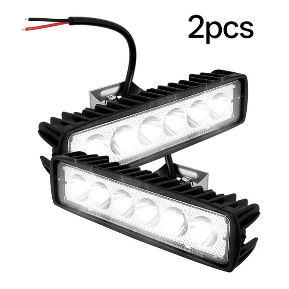 HIBIBUD 2Pcs 12V Car LED Light Bar 18W 6000K Super Bright Car LED Work Light IP67 Waterproof Flood Spot Light White Off Road Head light Driving Light for SUV ATV Vehicle Car Truck Boat