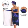 thumbnail image 4 of 3-Piece Bathroom Towel Set with Bath Towel, Quick-Dry Hair Cap and Hair Turban for Bath Yoga Beach Purple Glowing Butterflies, 4 of 6