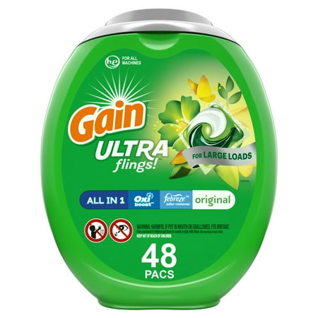 Gain Ultra Flings Original, 48 Ct Laundry Detergent Pacs