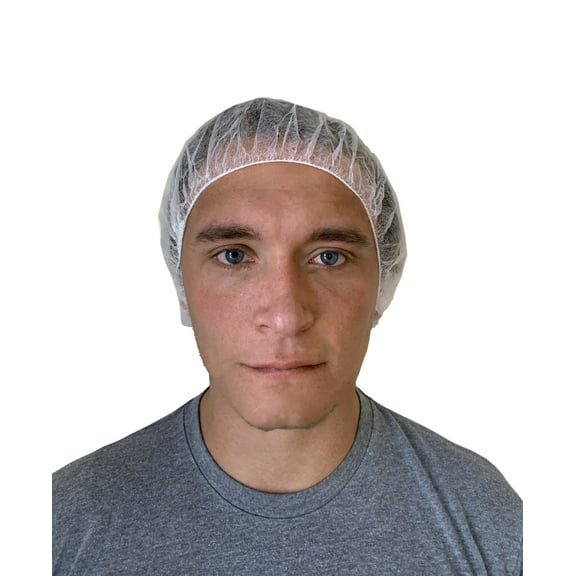 ProCES White Bouffant Caps - Polypropylene - 21" - 100 Unit Pack