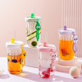 thumbnail image 4 of 500ml Straw Bottle with Handle Filter Design Tea Water Separation Cup Fruit Tea Bottle School Supplies, 4 of 8