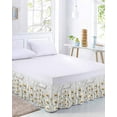 thumbnail image 3 of Daisy Bed Skirt Queen Size 18 Inch Drop, Watercolor Flowers Adjustable Elastic Dust Ruffles Bedskirt for Queen Bed Wrap Around Pleated Mattress Frame Cover, 3 of 9