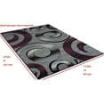 thumbnail image 4 of Swirls/Circles/Spiral Modern Abstract Contemporary Hand Carved Area Rug-Silver/Purple/Gray/Black, 4 of 7