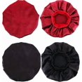 thumbnail image 3 of 2 Pieces Satin Bonnet Night Sleep Hat Black Wine Red G, 3 of 3