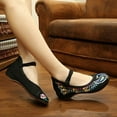 thumbnail image 3 of Huanledash Women's Chinese Old Peking Style Phoenix Flower Embroidered Flat Shoes, 3 of 8