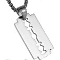 thumbnail image 1 of Mens Stainless Steel Razor Blade Model Dog Tag Pendant Hip Hop Necklace,23" Chain, 1 of 3