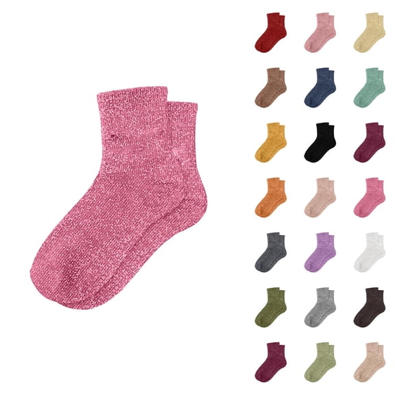 Women's Glitter Sparkle Slouch Socks 2026 Stretch Fashion Casual Cute Comfortable Mid Calf Socks