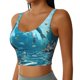 thumbnail image 2 of Fotbe Underwater Dolphin Scene Sujetador Deportivo Largo sin Aros para Mujer con Almohadillas y Soporte Medio, Transpirable y Absorbente, Camiseta Tipo Chaleco o Tank Top-Large, 2 of 8