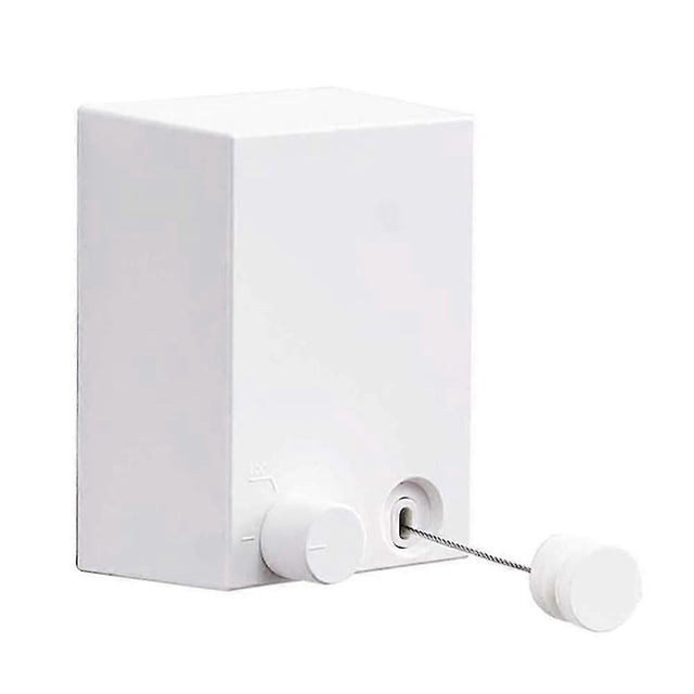 Tendedero retráctil para interior y exterior, de pared, con cuerda de acero ajustable de 4,2 m (blanco)