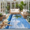 thumbnail image 2 of Area Rugs 5'x7', Summer Palm Tree Carpet Runner Indoor Outdoor Rugs Home Decor Aesthetic, Beach Ocean Coastal Starfish Shells Non Slip Mats Washable Accent Rug for Living Room Bedroom, 2 of 8