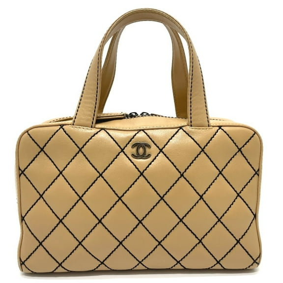 Pre-Owned Chanel CC Mark Bag Vintage Tote Bag Hand Bag Beige (Good)