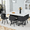 Faux Marble Table + Black Chairs, variant on Rectanglar Dining Table Set for 6, 59" Farmhouse Kitchen Table and 6 Upholstered Dining Chairs, 7 Piece Dining Room Table Set for Living Room
