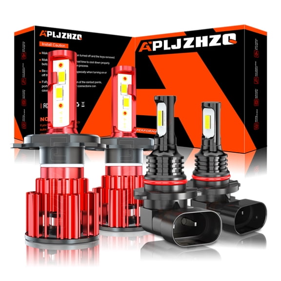 APLJZHZQ H4 Headlights 9005 9006 9145 LED Fog Light Bulbs Combo Kit Canbus Ready Automotive Lighting