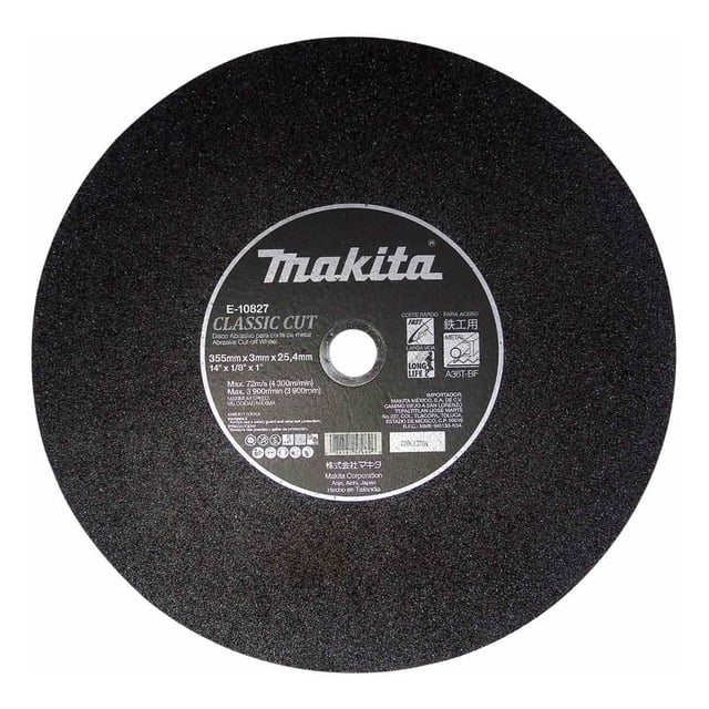 Disco Para Corte De Metal De 14" x 3mm x 1" MAKITA A89872 negro