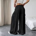 thumbnail image 6 of Edvintorg Lounge Pants Women with Pockets Flowy Lightweight Elastic Waisted Loose Cascual Wide Leg Trouser with Pockets Womens Clothes Black XL, 6 of 8
