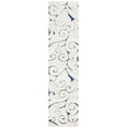 thumbnail image 3 of SAFAVIEH Florida Doug Floral Vines Geometric Shag Runner Rug, Cream/Blue, 2'3" x 19' - Transitional Modern Design, Cream & Blue, Non-Shedding & Easy Cleaning, Ultra Plush Thick Pile, Ideal for Living, 3 of 11