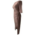 thumbnail image 6 of Aueoeo Cocktail Dresses for Women Evening Party, Cute Winter Outfits for Women Fashion Women Summer Fashion Sexy Solid One-Shoulder Pleated Split Fork Dress, 6 of 8