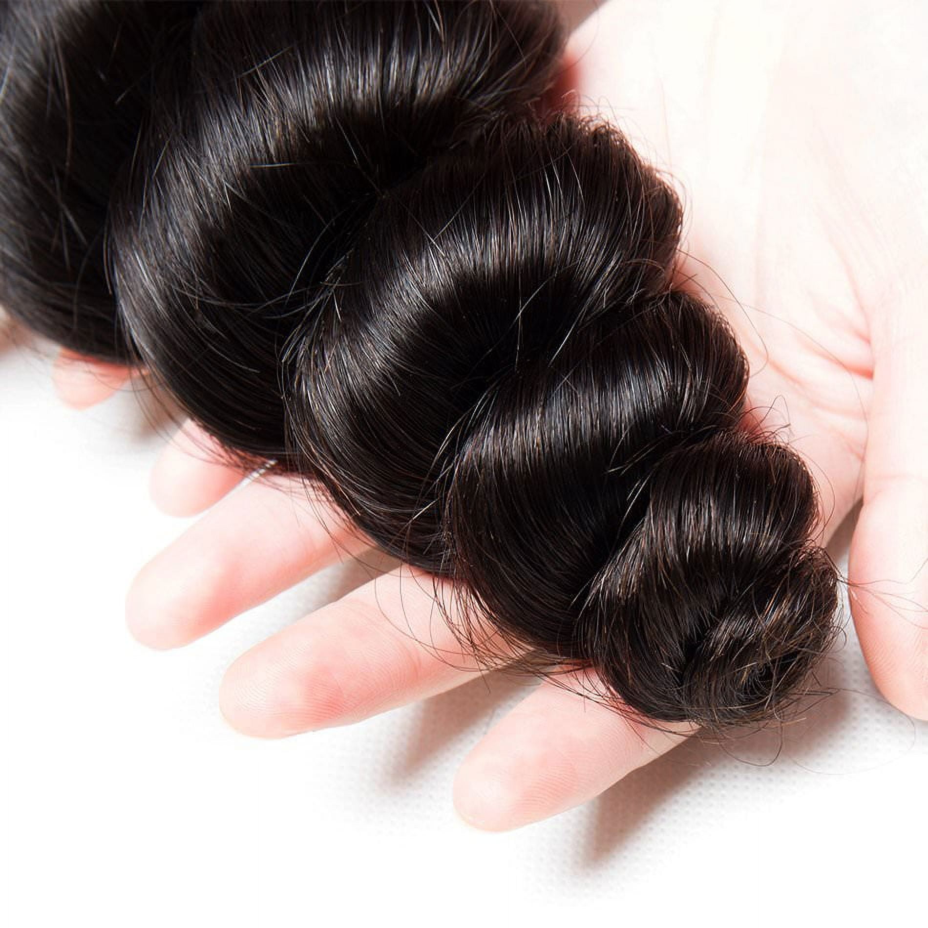 Unique Bargains Brazilian 3 Bundles Loose Wave 100% Human 