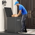 thumbnail image 4 of Nihsuao 48-Gallon Outdoor Package Delivery Box - Large Resin Storage Container with Lockable Lid, Waterproof Deck Box for Porches, Patios, Curbside, Black, 4 of 8