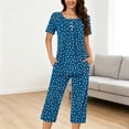 thumbnail image 2 of Tnhcen Women's Pajama Set Green Sleepwear Soft Pjs Lounge Sets Short Sleeve with Pockets S-3XL, 2 of 6