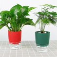 thumbnail image 4 of 1Pc Plant Pot Self Watering Clear Plastic Flowerpot Double-Layer Water Storage Red, 4 of 5