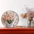 thumbnail image 6 of YAZAOO Decorative Wall Clock Size：25cm Pink Roses Design Pattern Clock, 6 of 10