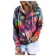 thumbnail image 1 of Gibobby Mujeres sudadera con capucha suéter Sudadera de mujer Button Drawstring Camisa de pocket Casual corbata de manga larga Sudaderas de gradiente de tinte impresas Sudaderas Hoodie （Morado， XL), 1 of 5