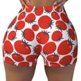 thumbnail image 2 of Lsque Hand Drawn Tomatoes Pattern High Waisted Biker Shorts for Women-Tummy Control Fitness Athletic Workout Running Yoga Gym Shorts,Moisture-Wicking-X-Large, 2 of 9