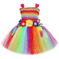 thumbnail image 3 of Vestido de tutú de hada arcoíris para niñas, ropa de fiesta de cumpleaños, vestido de princesa elegante con purpurina para niñas, disfraz de hada de duendecillo para Halloween para niños, 3 of 5