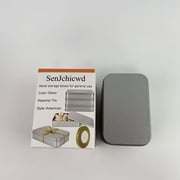 SenJchicwd Metal storage boxes for general use,Empty Metal Tins Box with Lid - Cookie Tins Silver Metal Rectangular Tin Box Lids (6.2 x 4.3 x 1.4 Inches)