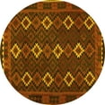 thumbnail image 1 of Ahgly Company Machine Washable Indoor Round Oriental Yellow Traditional Area Rugs, 7' Round, 1 of 4