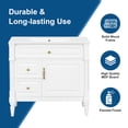 thumbnail image 4 of 36" Bathroom Vanity with Sink, Rubberwood Bathroom Cabinet with 1 Flip Drawer & Adjustable Shelf, 1 Cabinet Door with Built-in Double Shelves & 2 Drawers, White, 4 of 12