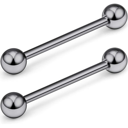 Grade 23 Titanium Externally Threaded Nipple Bar Barbell Rings Piercing ...