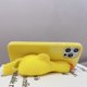 thumbnail image 2 of 1 UNIDS para iPhone 12 Caja de Teléfono Móvil de Descompresión Creativa Tridimensional 3D Divertida Linda Suave Silicona Apretar Pequeño Pato Amarillo Alivio del Estrés Relajarse Caso de Animales Blandos (Amarillo) JM, 2 of 5
