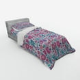 thumbnail image 2 of Ambesonne Garden Bedding Set 3 Pcs, Doodle Peonies Tulips, Twin, Violet Blue Sky Blue, 2 of 2