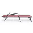 thumbnail image 2 of LeisureMod Marlin Poolside Outdoor Patio Lawn and Garden Modern Black Powder Coated Aluminum Frame Suntan Sling Chaise Lounge Chair with Armrests, Set of 2 (Burgundy), 2 of 9